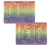 KEAIDUO Windows + Word/Excel (for PC) Shortcuts Stickers Bundle | No-Residue Vinyl Quick Reference Windows Keyboard Shortcut Stickers 1 Set (Rainbowl Gradient)