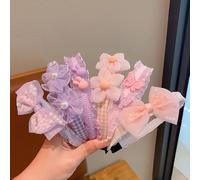 KEAINVRN 6 x Girls Lace Floral Mesh Hair Bands Non-Slip Kids Butterfly Rabbit Bow Cute Hairband for Toddler Girls Teens