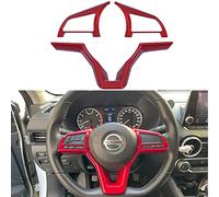KEALAS Dark Red Steering Wheel Interior Decoration Cover Trim Accessories for Nissan Altima(2019-2024),for Sentra/Versa(2020-2024),for Leaf/Kicks(2018-2024),for Rogue(2017-2020),for Rogue Sport