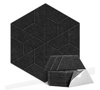 KEALBAUS 18 Pack Acoustic Panels Sound Absorbing Panels Hexagon Self Adhesive Soundproof Wall Panels for Home Office Studio Dark Grey