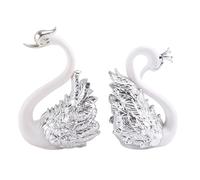 KEALLANS 2 Pieces of Swan Ornaments Figurines,Swan Cake Decoration,Car Figurines Decoration,Home Wedding B