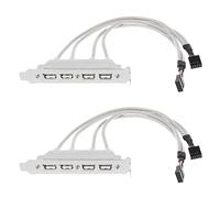 KEALLANS 2 x Double 9 Pin Motherboard A 4 Port USB 2.0 PCI Cable Bracket