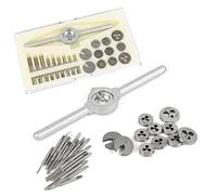 KEALLANS 31Pcs Metric Tap and Die Kit Hand Tap Drill Bit Screw Tap HSS Thread Die Wrench Handle Tap and Die Set