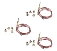 KEALLANS 3X Gas Oven 900mm Universal Thermocouple Set M6X0.75 with Replacement Thermocouple Nuts (15)