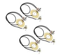 KEALLANS 4 Pieces 50MM Pickup Piezo Amplifier Prewired Transducer with 6.35mm Jack Output for Acoustic Guitar Ukulele Cigar Box Guitar