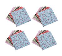 KEALLANS 400pcs Patchwork Fabric Floral Cotton Square 10 x 10 cm for Sewing Craft DIY
