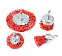 KEALLANS 4Pcs Nylon Filament Abrasive Wire Cup Brush Nylon End Brush Kit for Drill Rotary Tool with 1/4 Inch Shank