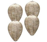 KEALLANS 4PCS Wasp Nest,Decoy Hanging Fake Wasp Nest Paper Decoy Safe Fake Trap Effective Eco Friendly Paper Wasp Nest for Garden