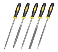 KEALLANS Small Hand Metal File Set, 6.3In, 5Pcs, Strength Alloy Steel Needle Files Round, Bi Half-Round, Flat, Square, Triangular Easy to Use