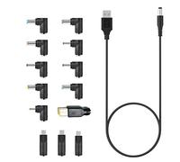 KEALLANS USB To DC Power Cable Universal USB To DC Jack Charging Cable Power Cord with 13 Interchangeable Plug Connectors Adapter