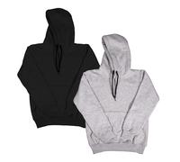 Keanu (2-Pack Mens Pullover Hoodies - Super Soft Hooded Sweatshirt with Fleece Lining - Hoody Hooded Top - UK Sizes S M L XL 2XL (Black/Heather Grey Pack, Medium)