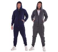 Keanu (2-Pack Mens Zip Hoodies - Super Soft Hooded Sweatshirt with Fleece Lining - Zipped Hoody Hooded Top - UK Sizes S M L XL 2XL (Navy/Charcoal Pack, 2XL)