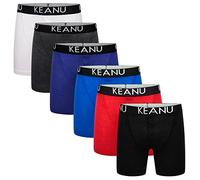 Keanu 6 Pack Boys Colour Boxers - Colour Band/White Text - 7-8 Years