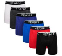Keanu Boys Button Front Boxer Short 6 Pack Camouflage Check Elasticated Waist