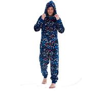 Keanu Boys Game Controller Onesie with Hood - All Over Print Gaming Design - Supersoft Flannel Fleece - Kids, Boys, Girls Ages 7-13 Years (7-8 Years)