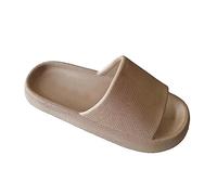 Keanu Chunky Cloud Sliders - Women Men Indoor/Outdoor Slides - Slippers Pool Sliders Summer Flip Flop Shower Bathing Pillow - UK Adult Sizes 3-12 (Latte, 7-8)