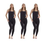 Keanu Everyday Leggings (3 Pack) - Viscose Elastane Comfort Fit - Casual, Active, Everyday Wear - Non See Through Design - S M L XL (Black Pack, Small)