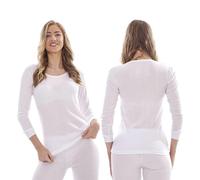 Keanu Heatforce Ladies Thermal Long Sleeve Tops - Pack of 3 - Winter Warm 0.45 TOG Brushed Underwear Long Sleeve Top Baselayer (White, Medium)