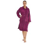 Keanu Ladies 100% Pure Cotton Terry Towelling Dressing Gown - Button Through or Zip Up Towel Bathrobe