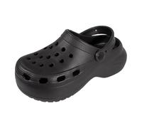 Keanu Ladies Chunky Clogs - Closed Toe Slingback Rubber Platform Shoe Sandal - Sizes 3-8 (Black, Size 4)