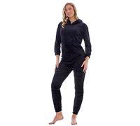 Keanu Ladies Pyjamas - Warm Fleece Hooded Pyjama Sets for Women - Supersoft Flannel Fleece - Assorted Designs - Sizes 8-20 (Black, 8-10)