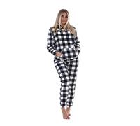 Keanu Ladies Pyjamas - Warm Fleece Hooded Pyjama Sets for Women - Supersoft Flannel Fleece - Assorted Designs - Sizes 8-20 (Buffalo Check, 20-22)