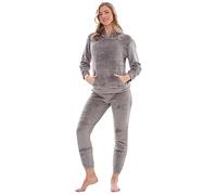 Keanu Ladies Pyjamas - Warm Fleece Hooded Pyjama Sets for Women - Supersoft Flannel Fleece - Assorted Designs - Sizes 8-20 (Light Grey, 8-10)