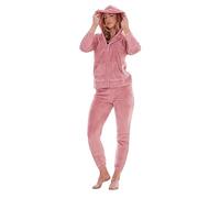 Keanu Ladies Pyjamas - Warm Fleece Hooded Zip Up Pyjama Sets for Women - Supersoft Flannel Fleece - Assorted Designs - Sizes 8-20 (Pink, 20-22)