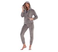 Keanu Ladies Pyjamas - Warm Fleece Hooded Zip Up Pyjama Sets for Women - Supersoft Flannel Fleece - Assorted Designs - Sizes 8-20 (Grey, 12-14)