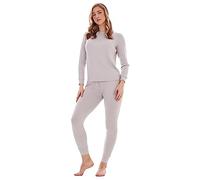 Keanu Ladies Ribbed Lounge Set - Casual Top with Leggings, Pyjamas or Loungewear - Supersoft Stretch Fabric with Elastane - Sizes 8-20 (Grey, 16-18)