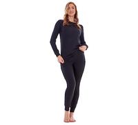 Keanu Ladies Ribbed Lounge Set - Casual Top with Leggings, Pyjamas or Loungewear - Supersoft Stretch Fabric with Elastane - Sizes 8-20 (Black, 12-14)