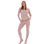 Keanu Ladies Ribbed Lounge Set - Casual Top with Leggings, Pyjamas or Loungewear - Supersoft Stretch Fabric with Elastane - Sizes 8-20 (Taupe, 16-18)