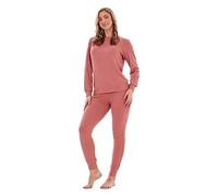 Keanu Ladies Ribbed Lounge Set - Casual Top with Leggings, Pyjamas or Loungewear - Supersoft Stretch Fabric with Elastane - Sizes 8-20 (Dusky Pink, 20-22)