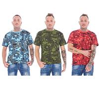 Keanu Mens 3 Pack Camo T Shirts - 100% Cotton - Camouflage Army Military Style Designs - S M L XL 2XL (Colour Pack 2, 2XL)