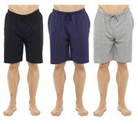 Keanu Mens 3 Pack Lounge Shorts Cotton Pyjama Short Trouser Bottoms Jersey Night Wear Summer Sizes M-3XL (BGN, 2XL)