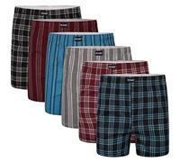 Keanu Mens 6 Pack Polycotton Woven Boxer Shorts, Multi, Double Extra Large (2XL)