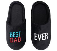 Keanu Mens Best Dad Ever Mule Slippers - Novelty Fathers Day Dad Gift - UK Sizes 7-8, 9-10 & 11-12 (Best Dad Ever - Black, 9-10)