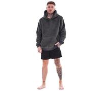 Keanu Mens Borg Hoodie - Supersoft Sherpa Hoodies - Fluffy Fleece Hooded Top - Loungewear, Outerwear - S M L XL 2 XL (Charcoal, Extra Large)