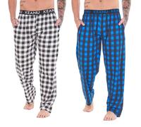 Keanu Men's Buffalo Check Lounge Pants Pack of 2 in Black | Size: Small Keanu Black S