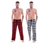 Keanu Men's Buffalo Check Lounge Pants Pack of 2 in Red | Size: 2XL Keanu Red 2XL