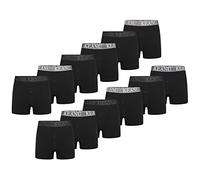 Keanu Mens Button Fly Boxer Shorts - 12 Pack - Pure Cotton with Jacquard Waistband - Full Length Boxers with Stretch - 95% Cotton, 5% Elastane - S M L XL 2XL (Black, Extra Large)