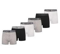 Keanu Mens Button Fly Boxer Shorts - 6 Pack - Pure Cotton with Jacquard Waistband - Full Length Boxers with Stretch - 95% Cotton, 5% Elastane - S M L XL 2XL (Black Grey White, 2XL)