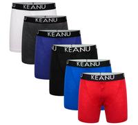 Keanu Mens Button Front Boxer Shorts Camo Check Trunk 6 Pack Elasticated Waist