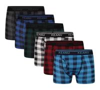 Keanu Men's Checked Cotton Blend Boxer Shorts (Pack of 6) | Size: Large Keanu Multicolor L