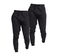 Keanu Men's Cotton Blend Slim Jogging Bottoms Pack of 2 L in Black | Size: Large Keanu Black L