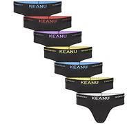 Keanu Mens Days of The Week Slip Briefs - 7 Pack - Jacquard Waistband - 100% Cotton - S M L XL 2XL (Medium)