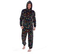 Keanu Mens Game Over Onesie with Hood - All Over Print Retro Games Design - Supersoft Flannel Fleece - Mens Sizes S - XL (M/L)