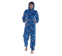 Keanu Mens Gamer Controller Onesie with Hood - All Over Print Beats Gaming Design - Supersoft Flannel Fleece - Mens Sizes S - XL (S/M)