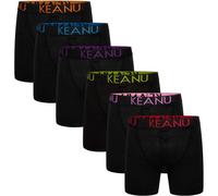 Keanu Men's Neon Cotton Blend Boxer Shorts (Pack of 6) in Black | Size: Small Keanu Black S