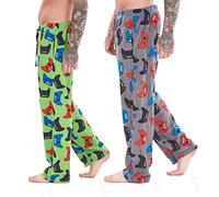 Keanu Mens Pack of 2 Gamer Lounge Pants | Gaming Controller Designs | Soft Fleece Sleep/Lounge Wear | Gamer Gift Idea - Mens Sizes S - 2XL (2XL)